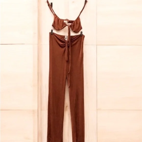 Superdown Irene Strappy Pant Set in Rust Size Medium - Picture 4 of 6